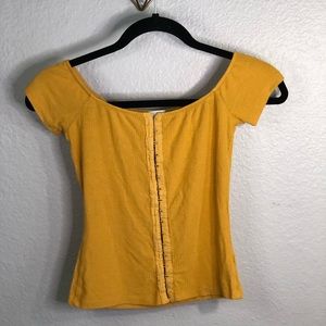 G by guess, corset, odd shoulder top.